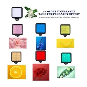 Suptig Mini luz LED de video 2500 mAh 64 regulable de_5