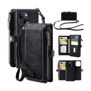 MInCYB Funda tipo cartera compatible con iPhone 13 Pro_1