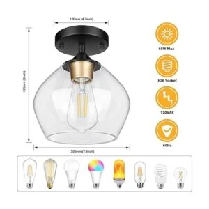 Moderna lámpara de techo con pantalla de cristal_5