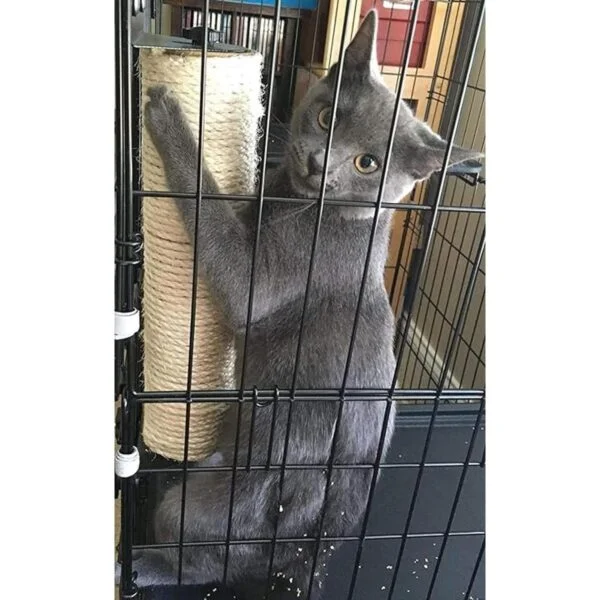 Rascador para gatos montado en jaula para gatos que ahorra_6