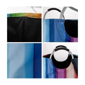 Duduho Cesta de lavandería negra con asas para control de_6