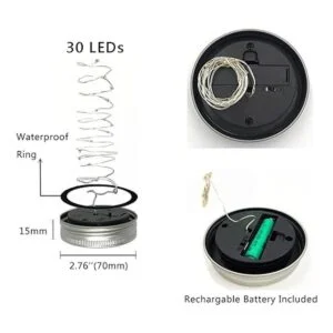 Decorman Luces solares para tarros paquete de 10_3