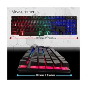 Teclado para juegos RGB USB con cable arcoíris diseñado_6