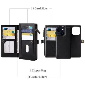 MInCYB Funda tipo cartera compatible con iPhone 13 Pro_3