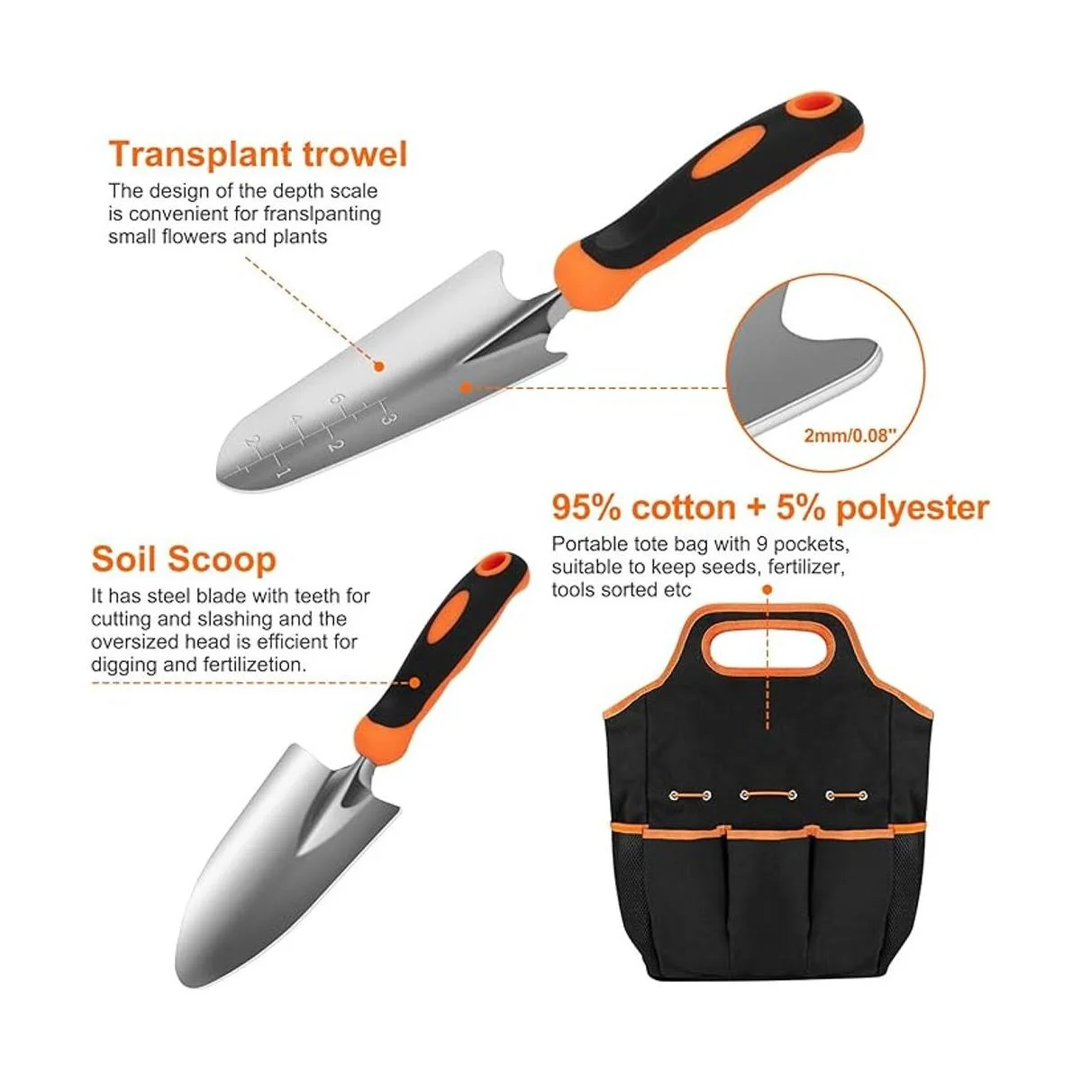 CHRYZTAL Juego de herramientas de jardín juego de_4