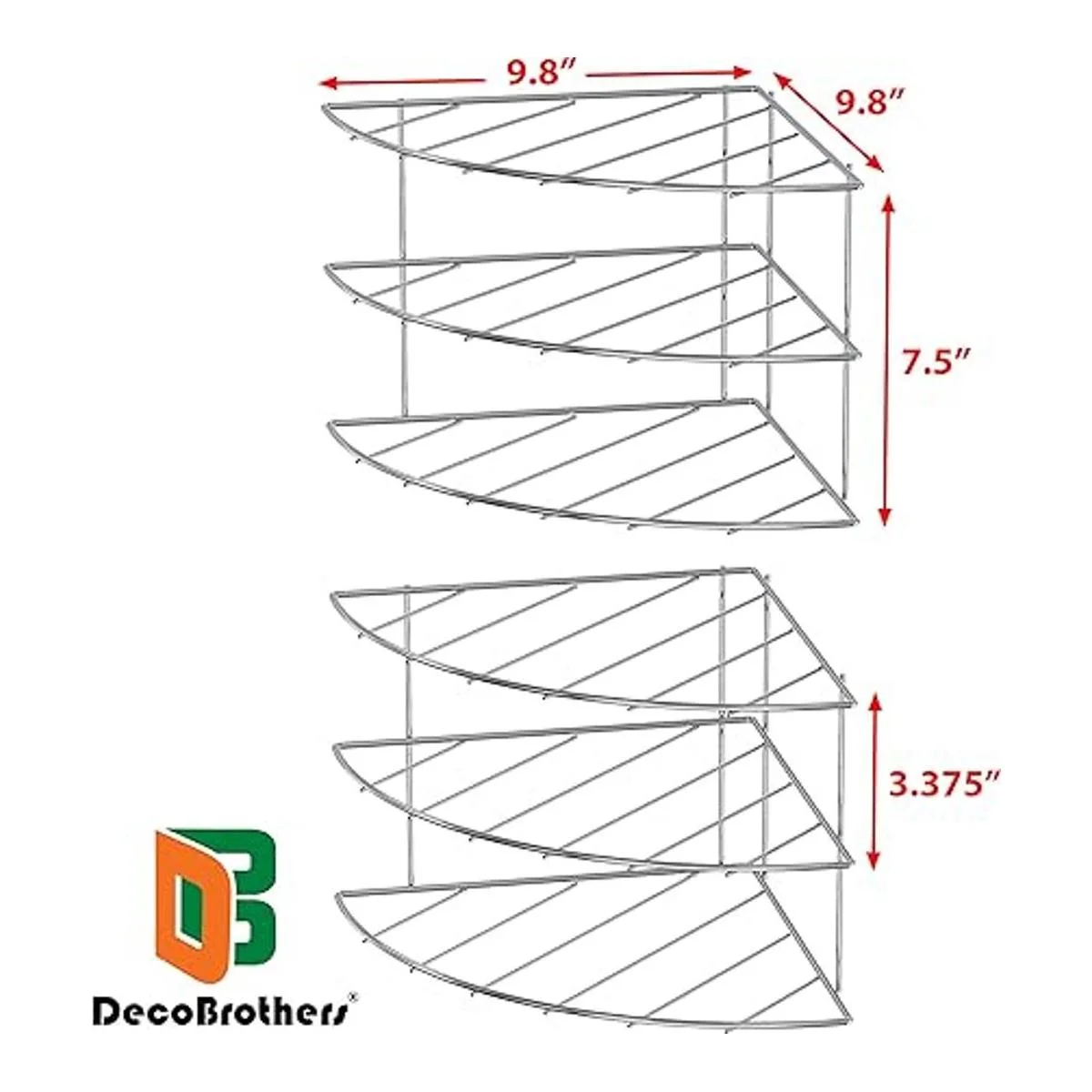 DecoBros Organizador de estantes de esquina de 3 niveles_5