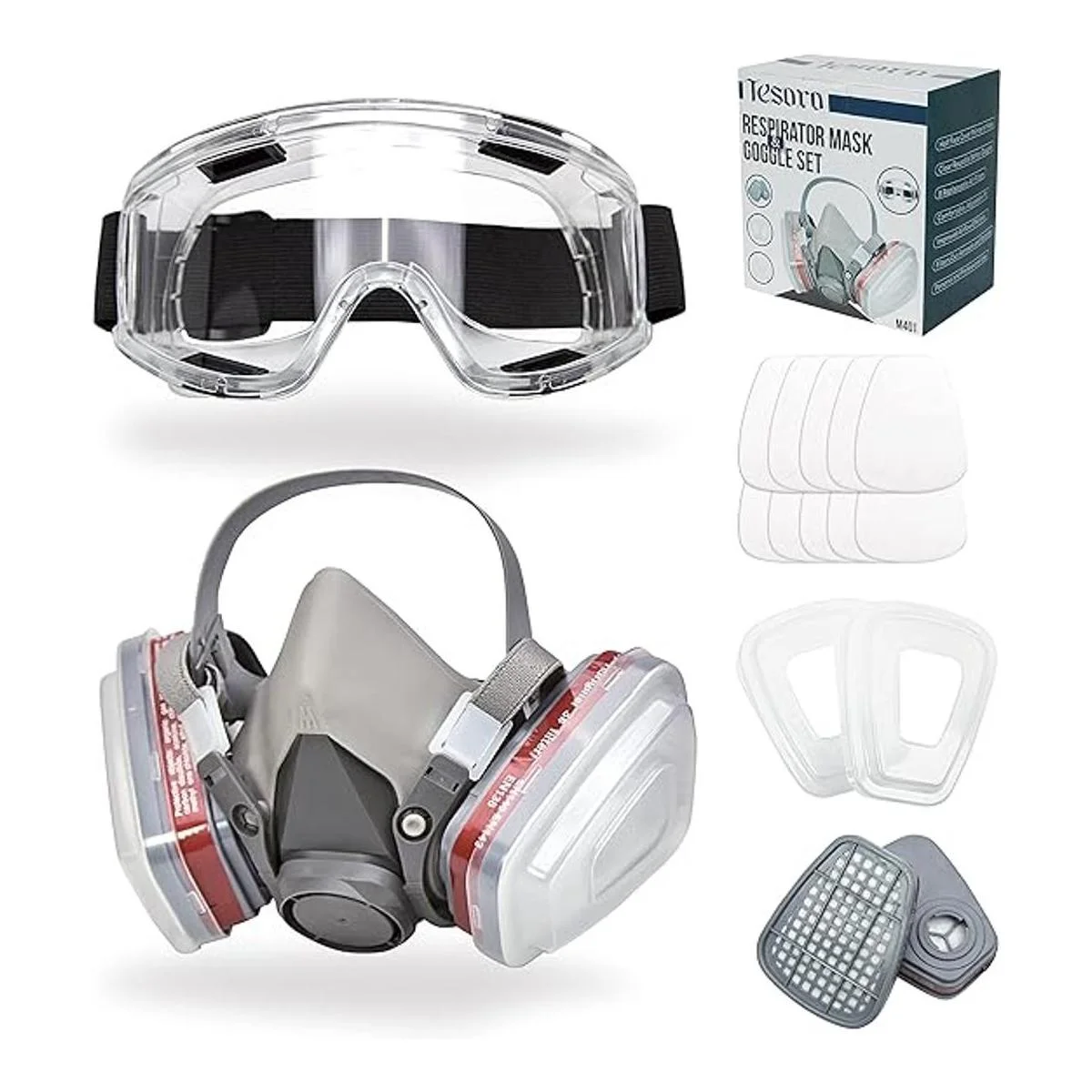 Máscara respiradora para pintura en aerosol carpintería_1