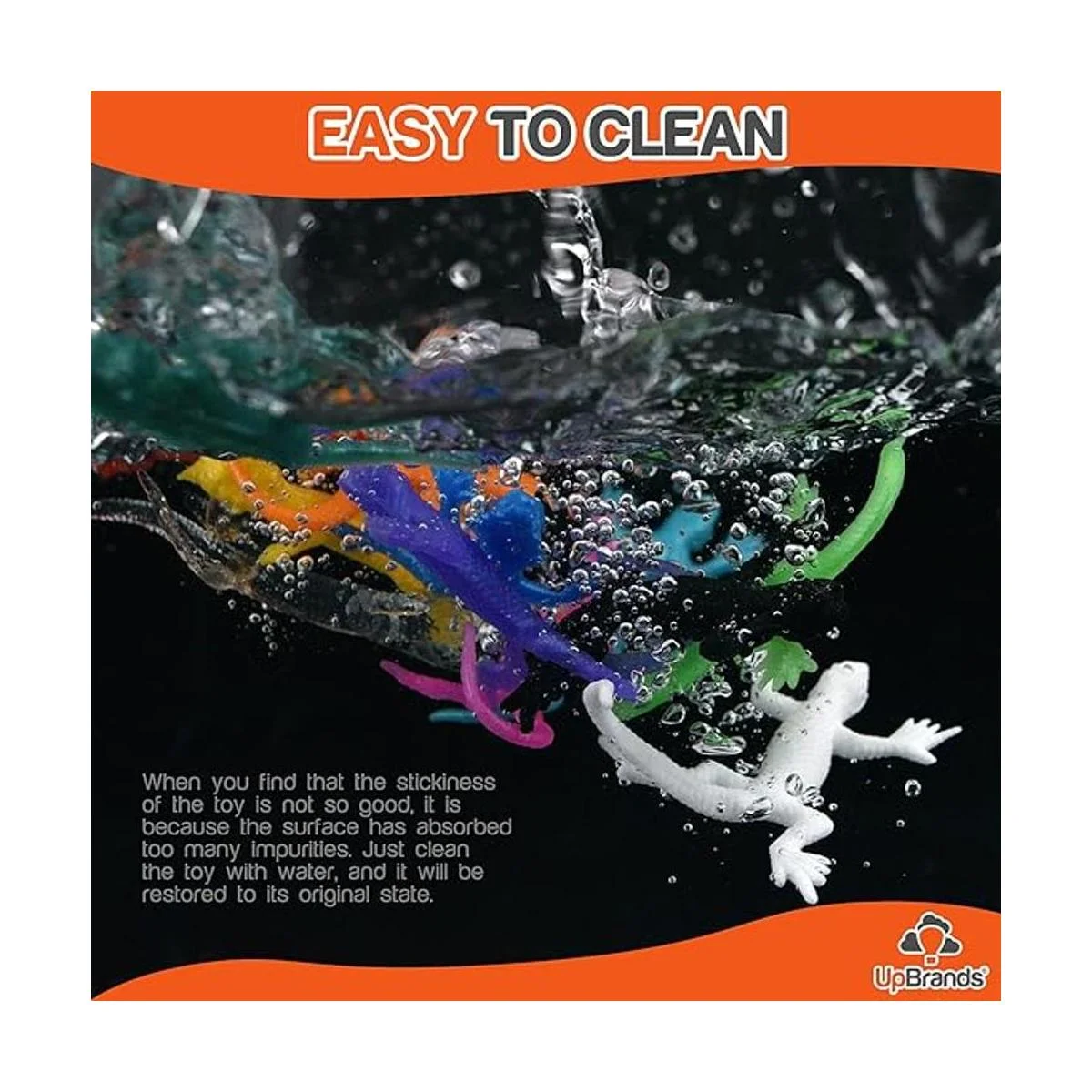 UpBrands Juego de 72 juguetes de lagartos súper elásticos_4