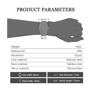 BOSCK Analog Mens Watch40mm Easy Read Auto Date and Day_5