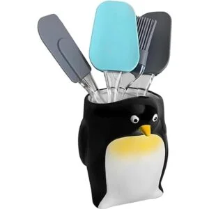 Sixdrop Soporte para utensilios de pingino bonito_2