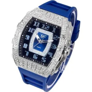 Reloj helado de lujo para hombre con cristales simulados_3