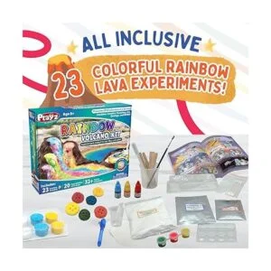 Playz Kit de volcán explosivo arcoíris para niños con más_3