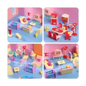 59 piezas de accesorios de muebles de casa de muñecas en_7