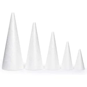 Conos de espuma blanca para manualidades 5 tamaños_3
