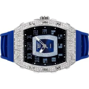 Reloj helado de lujo para hombre con cristales simulados_4