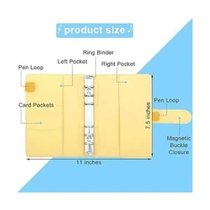 6 carpetas de piel sintética A6 recargables 6 anillos_2
