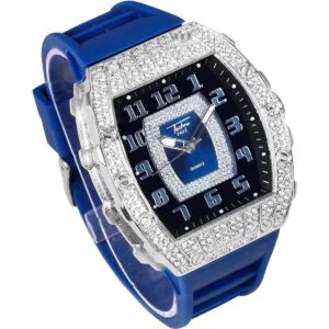 Reloj helado de lujo para hombre con cristales simulados_2