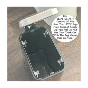 Cubo de basura rectangular de cierre suave de 5 litros con_3