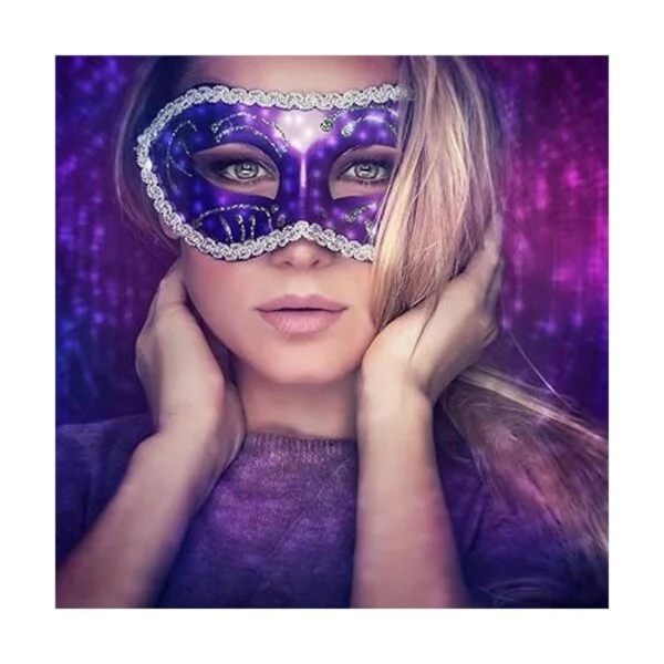 Paquete de 40 máscaras de papel de Mardi Gras máscara de_7