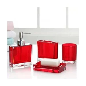 TUANYO Juego de accesorios de baño rojos juego de 6_3