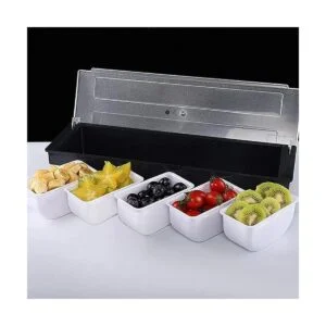 Dispensador de plástico de 5 compartimentos para_3