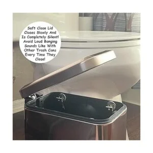 Cubo de basura rectangular de cierre suave de 5 litros con_2