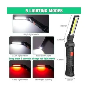 4 piezas de luz LED de trabajo recargable COB con base_2