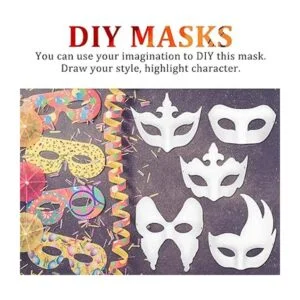 Paquete de 40 máscaras de papel de Mardi Gras máscara de_4