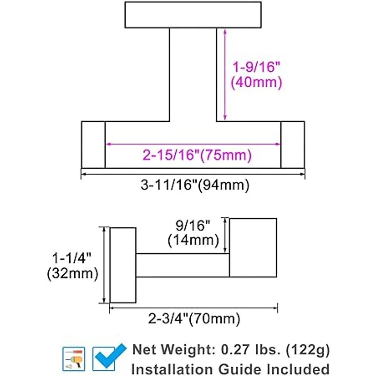 Gancho doble para toallas 2 unidades soporte para_2