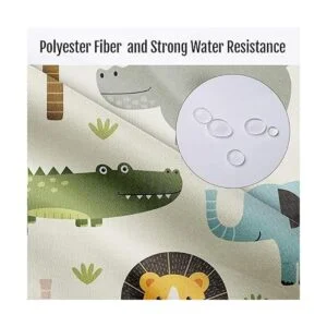 Britimes Juego de 4 cortinas de ducha animales de safari_3