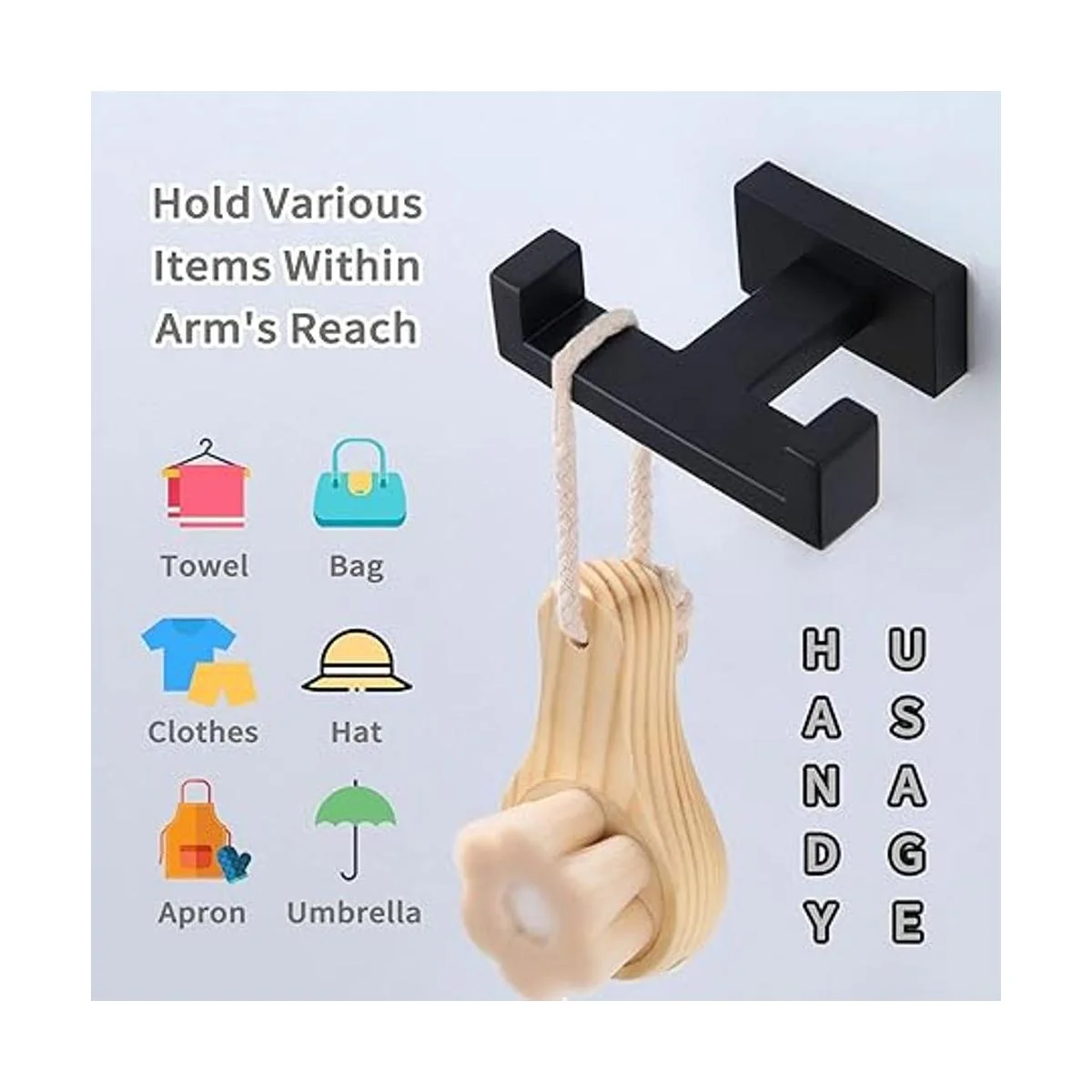 Gancho doble para toallas 2 unidades soporte para_5
