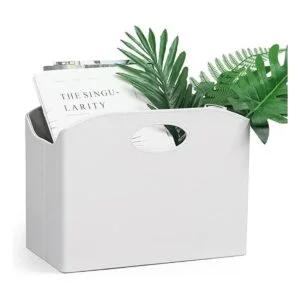 EZDeco Soporte para revistas revistero de piel sintética_4