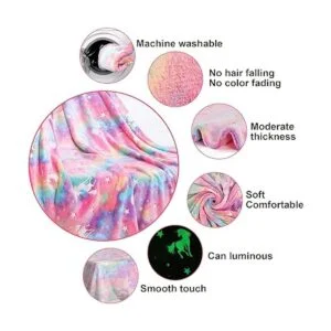 Manta que brilla en la oscuridad regalos de unicornios_4