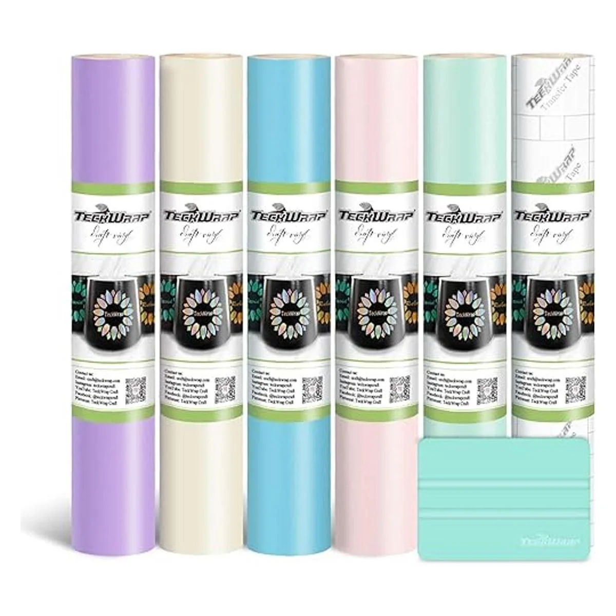 TECKWRAP Paquete de vinilo adhesivo permanente para_1