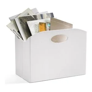 EZDeco Soporte para revistas revistero de piel sintética_5