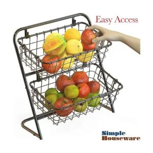 SimpleHouseware Soporte rígido para cesta de alambre de 2_2