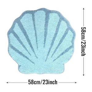 UNIBATH Alfombra de baño con diseño de concha de mar para_2