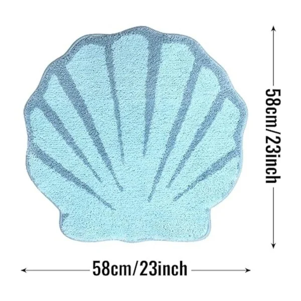 UNIBATH Alfombra de baño con diseño de concha de mar para_2