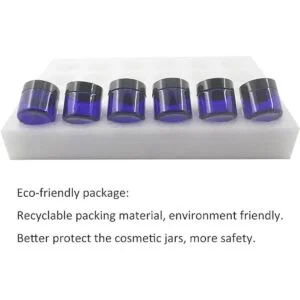 BPFY 24 frascos de cristal azul redondo de 1.7 fl oz con_5