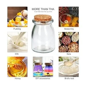 Ufrount Botellas decorativas de vidrio pequeñas con tapas_7