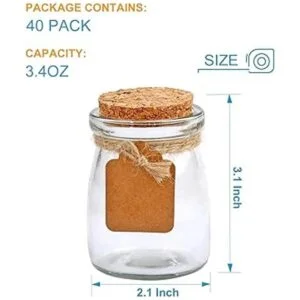 Ufrount Botellas decorativas de vidrio pequeñas con tapas_2