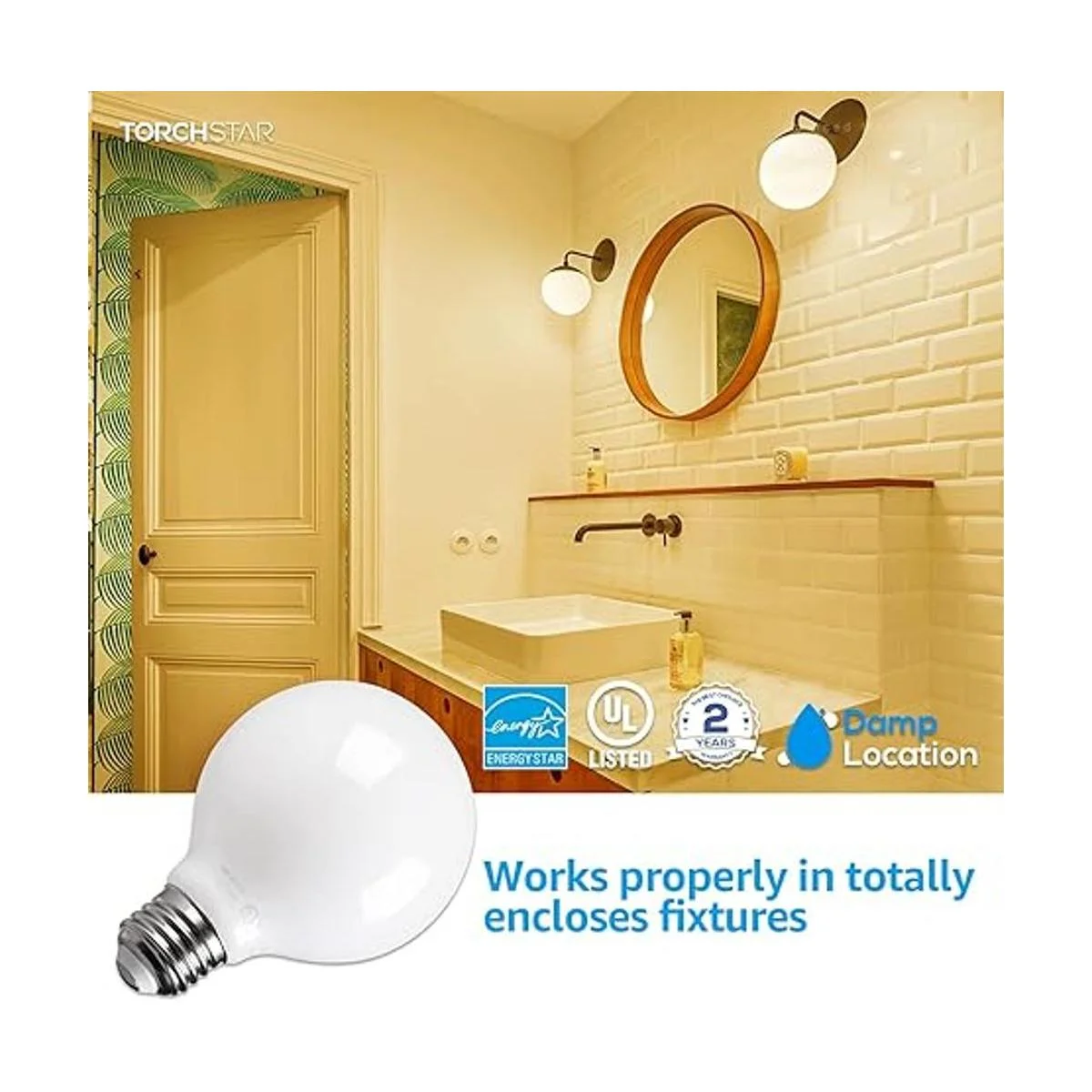 TORCHSTAR G25 Bombillas LED regulables y redondas_3