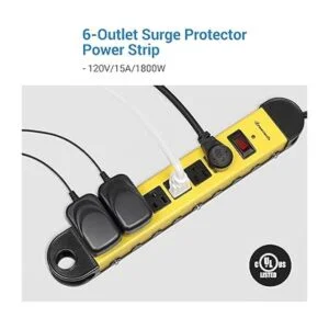 DEWENWILS Regleta de alimentación de metal protector de_2