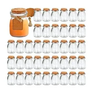 Ufrount Botellas decorativas de vidrio pequeñas con tapas_1