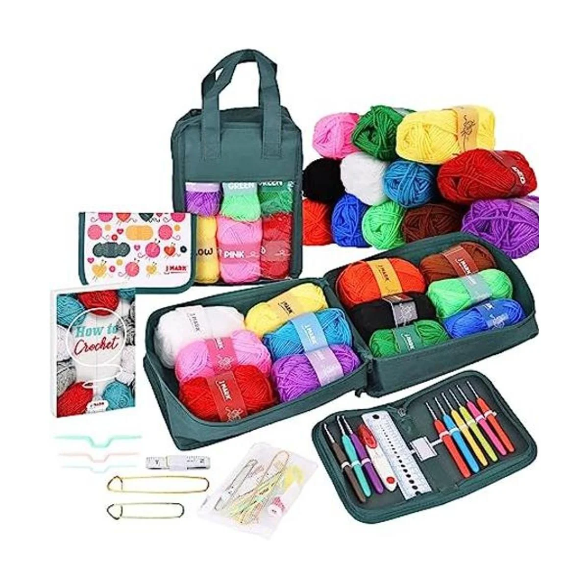 J MARK Kit de ganchillo con juego de hilos el paquete_1