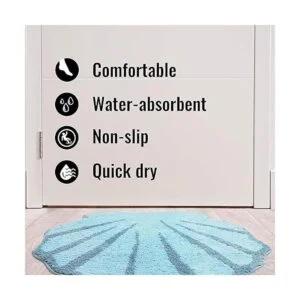 UNIBATH Alfombra de baño con diseño de concha de mar para_6