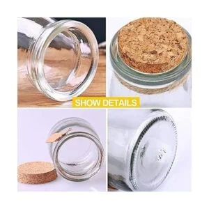 Ufrount Botellas decorativas de vidrio pequeñas con tapas_3