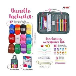 J MARK Kit de ganchillo con juego de hilos el paquete_2