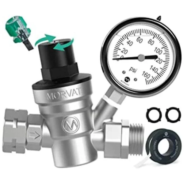 Morvat Regulador de presión de agua ajustable de latón_1