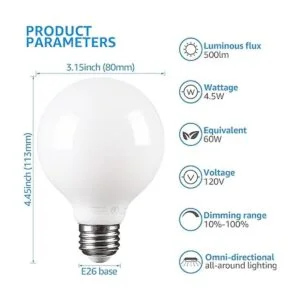 TORCHSTAR G25 Bombillas LED regulables y redondas_4